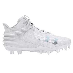 Under Armour Boys Blur Smoke Suede MC Football Cleats US 1.5 White EUC